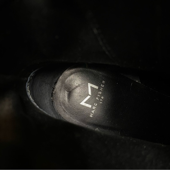 Marc Fisher Ulani Black Snake Print Leather Pointy Toe Bootie 11M - Picture 12 of 14